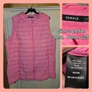 Torrid Pink Quilted Vest